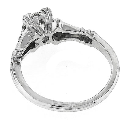 Vintage Jabel 0.50ct Round Cut Diamond  18k White Gold Engagement Ring