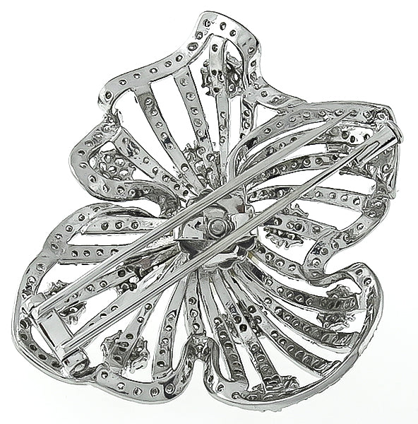 Vintage Mabe Pearl 4.00ct Diamond Pin