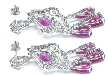 Vintage Style 11.17ct Tourmaline 1.50ct Diamond Chandelier Earrings