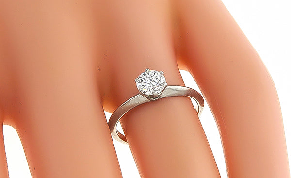 Vintage Tiffany & Co GIA 0.57ct Diamond Solitaire Engagement Ring