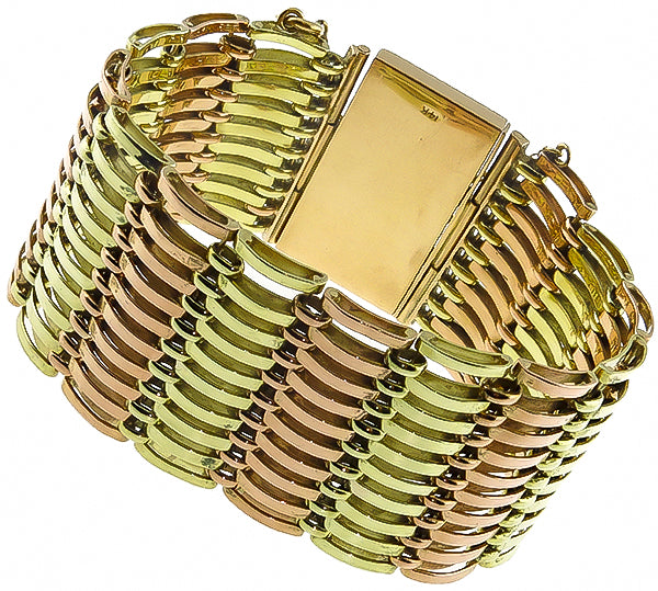 Vintage Two Tone Gold Retro Bracelet