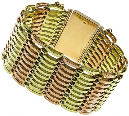 Vintage Two Tone Gold Retro Bracelet