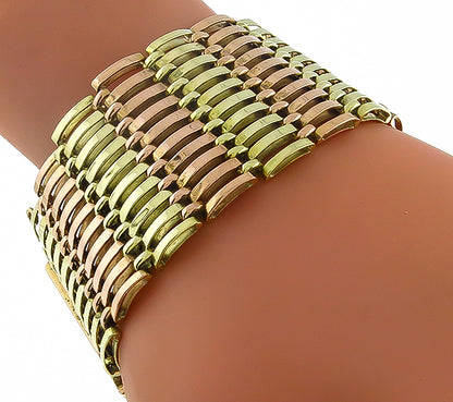 Vintage Two Tone Gold Retro Bracelet