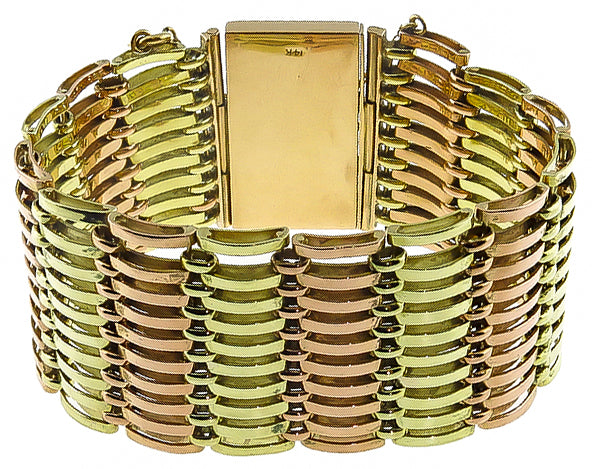 Vintage Two Tone Gold Retro Bracelet