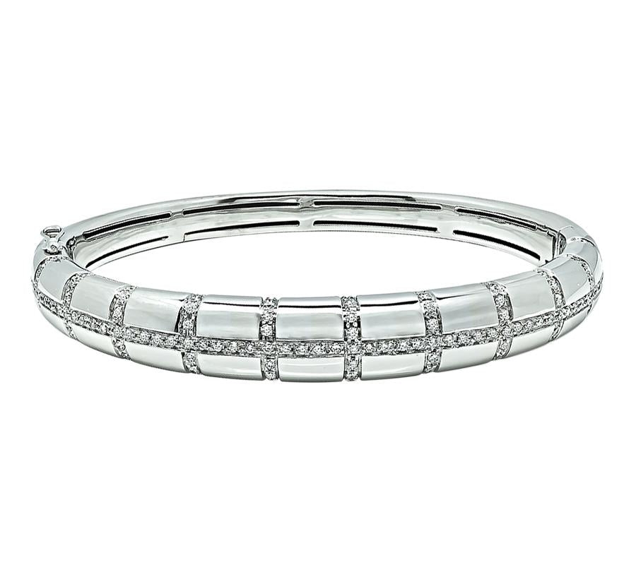 Vintage 1.20 carat diamond gold bangle stamped 750