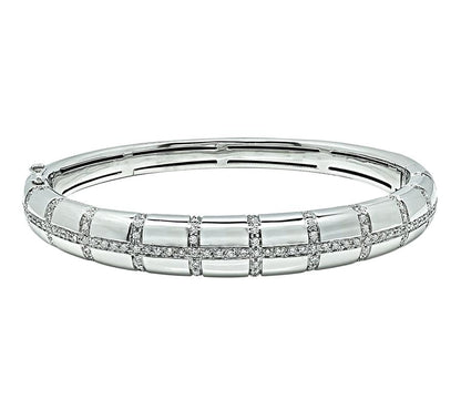 Vintage 1.20 carat diamond gold bangle stamped 750