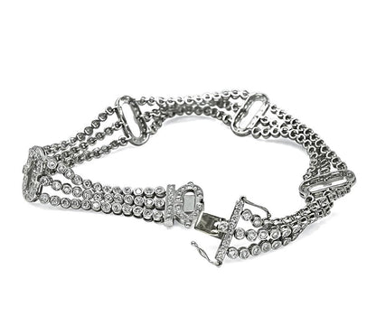 Vintage 18K white gold diamond bracelet with 4.50ct diamonds