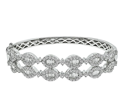 Vintage 3.50 carat diamond bangle bracelet in 18k white gold