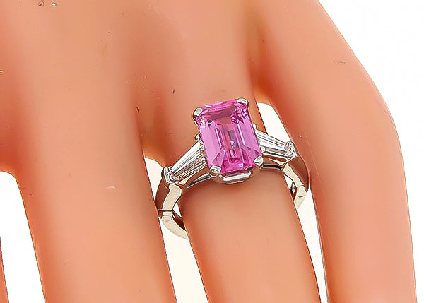 Vintage Baby Pink Sapphire Engagement Ring Israel Rose