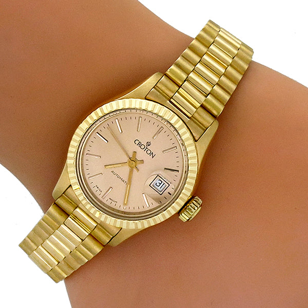 Estate Croton 18K Pink Gold Ladies Watch | Israel Rose