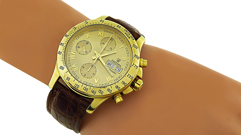 Vintage Festina Gold Automatic Watch