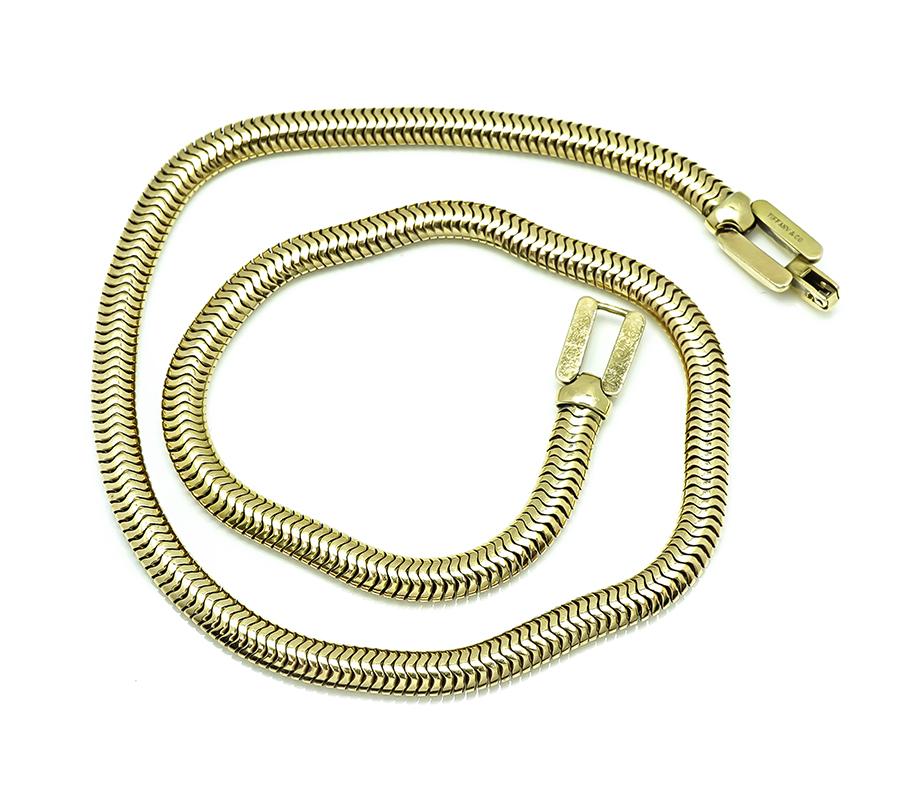 Vintage Tiffany & Co Gold Pendant Necklace