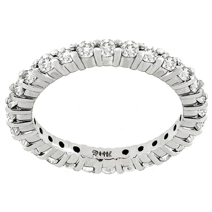 Estate 1.00ct Round Brilliant Diamond 14k White Gold Eternity Wedding Band