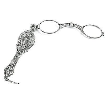 Edwardian 0.50ct Diamond Platinum Lorgnette Pendant Necklace