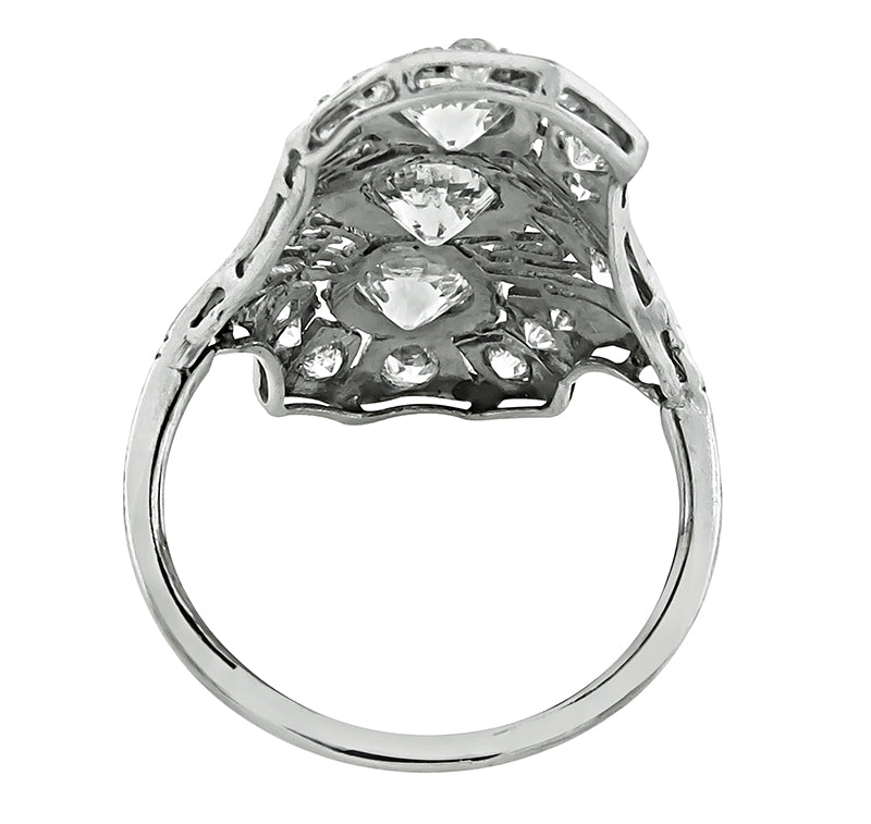 Art Deco 1.40ct Diamond Platinum Ring