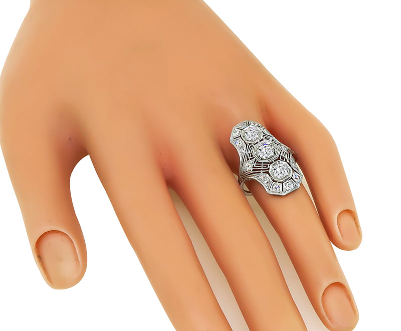 Art Deco 1.40ct Diamond Platinum Ring