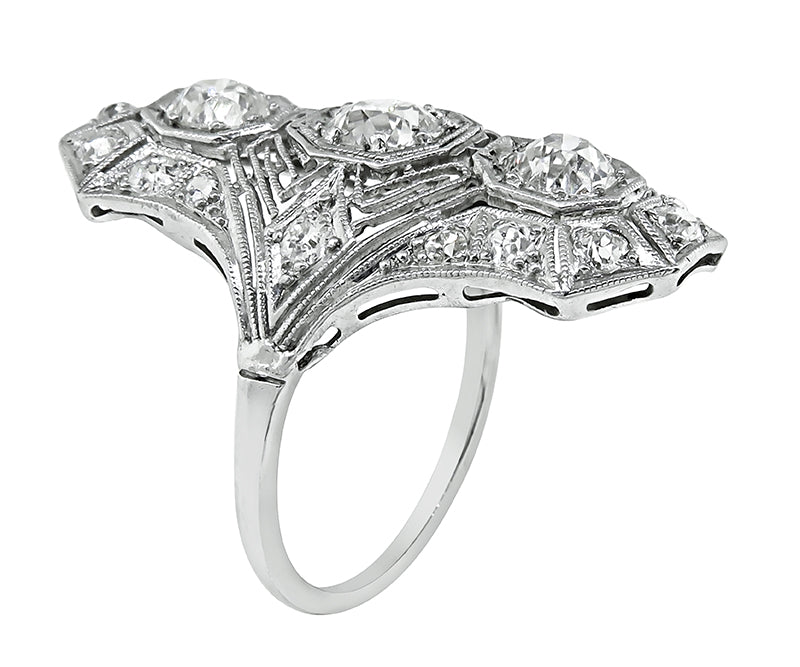 Art Deco 1.40ct Diamond Platinum Ring