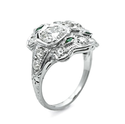 Art Deco 1.20ct Diamond 18k White Gold Ring