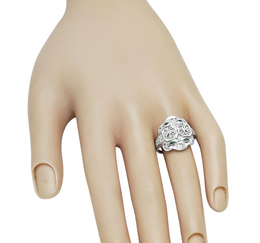 Art Deco 1.20ct Diamond 18k White Gold Ring