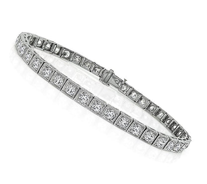 Estate 6.00ct Diamond Platinum Bracelet
