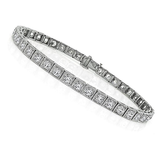 Estate 6.00ct Diamond Platinum Bracelet