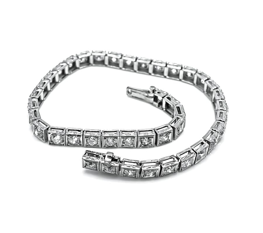 Estate 6.00ct Diamond Platinum Bracelet