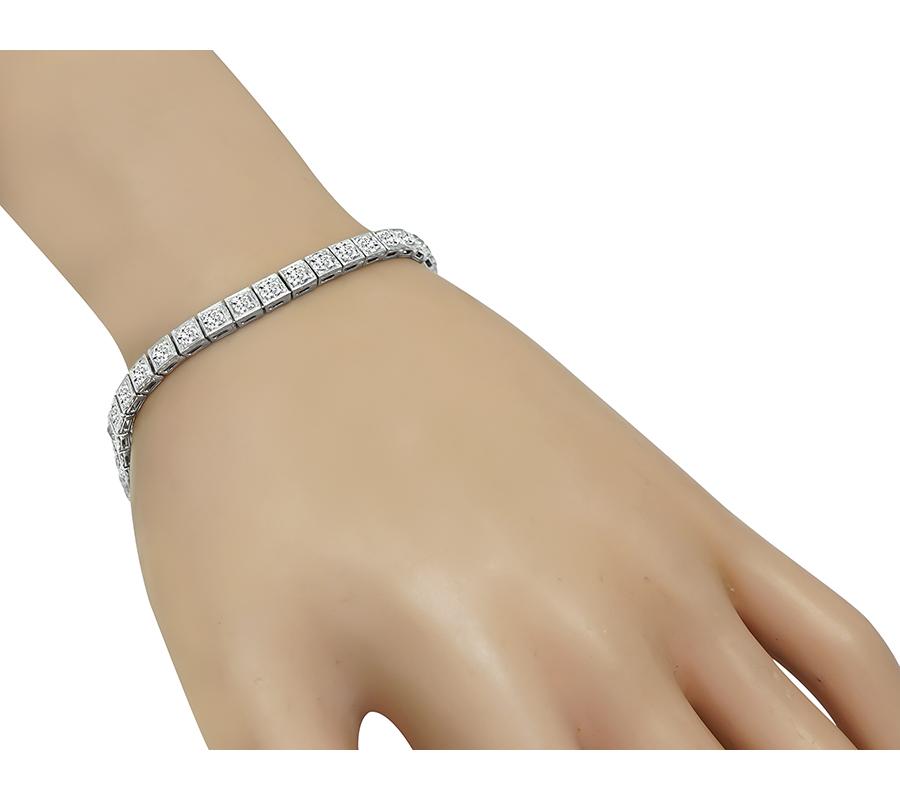 Estate 6.00ct Diamond Platinum Bracelet