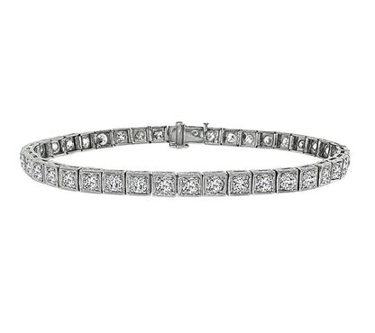 Estate 6.00ct Diamond Platinum Bracelet