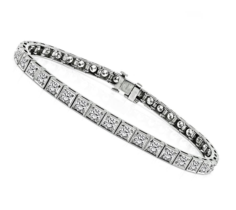 Art Deco 4.20ct Diamond Line Bracelet
