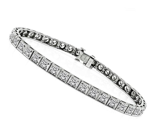 Art Deco 4.20ct Diamond Line Bracelet