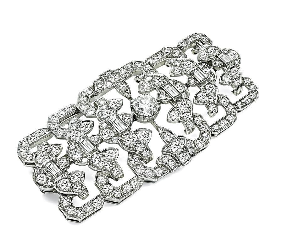 Art Deco 6.00ct Diamond Platinum Pin
