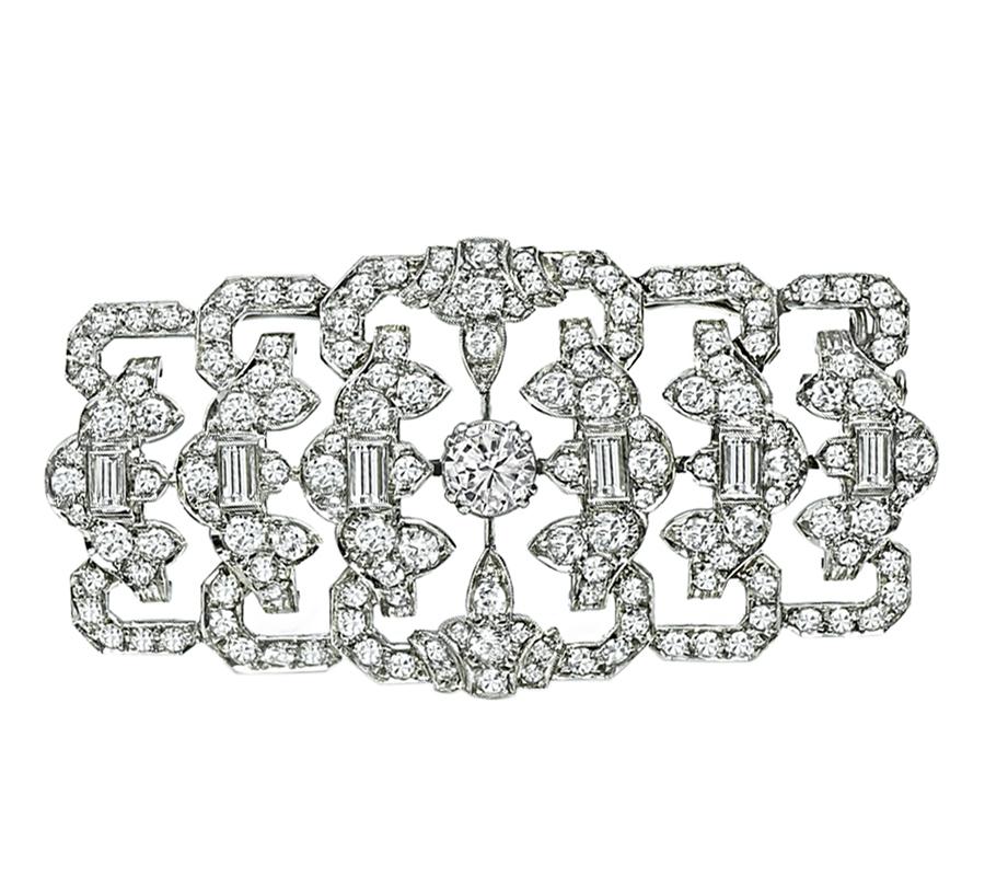 Art Deco 6.00ct Diamond Platinum Pin