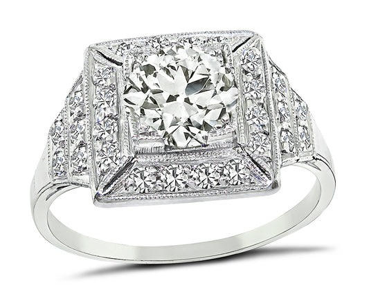 Vintage GIA Certified 1.25ct Diamond Engagement Ring
