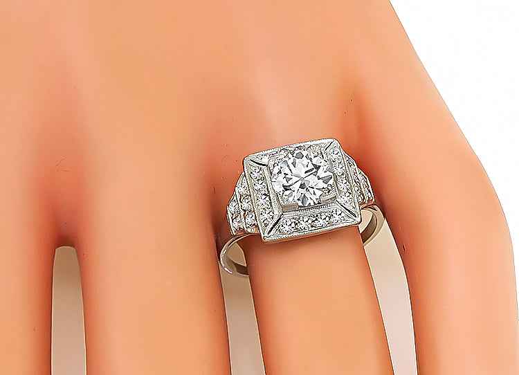 Vintage GIA Certified 1.25ct Diamond Engagement Ring