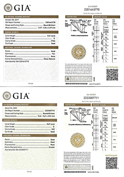 Art Deco GIA 0.61ct and 0.67ct Diamond 1.45ct Side Diamond Pendant Necklace