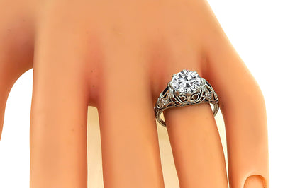 Vintage GIA Certified 1.65ct Diamond Engagement Ring