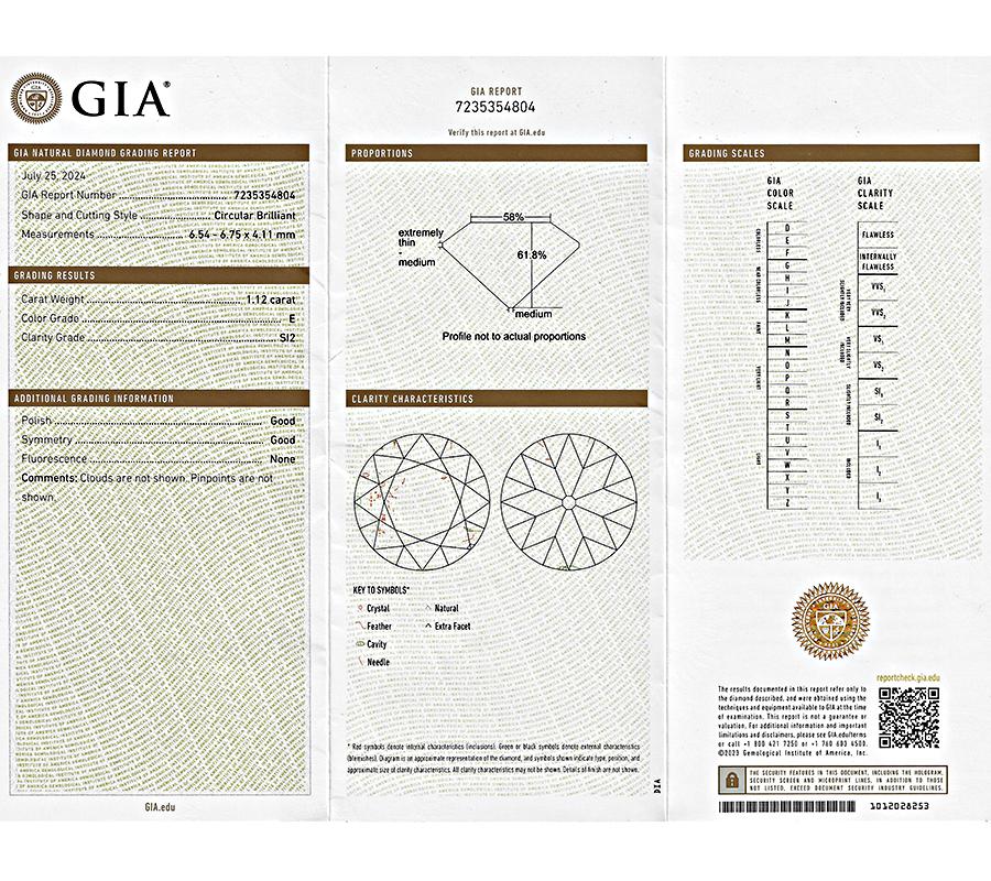 Art Deco GIA Certified 1.12ct Diamond Engagement Ring
