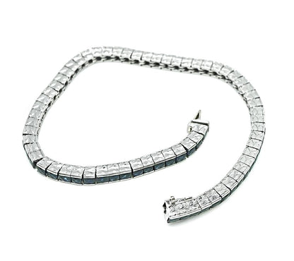 Art Deco 6.00ct French Cut Sapphire Platinum Line Bracelet