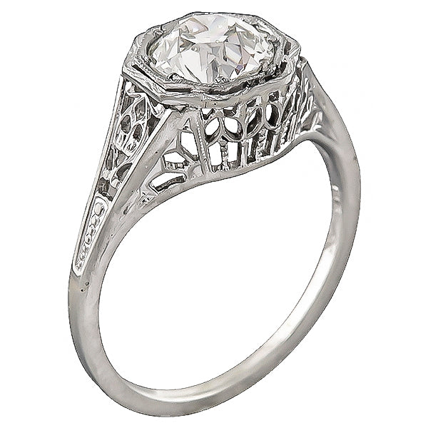 Edwardian GIA Certified 1.18ct Diamond Engagement Ring