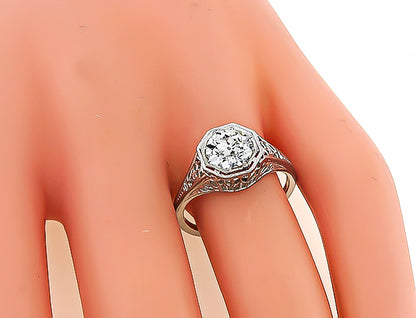 Edwardian GIA Certified 1.18ct Diamond Engagement Ring