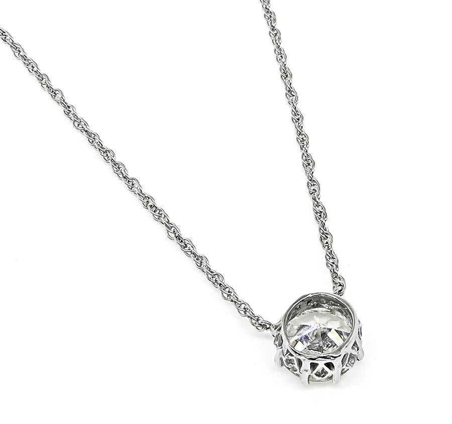 Edwardian 1.44ct Diamond Platinum Pendant Necklace