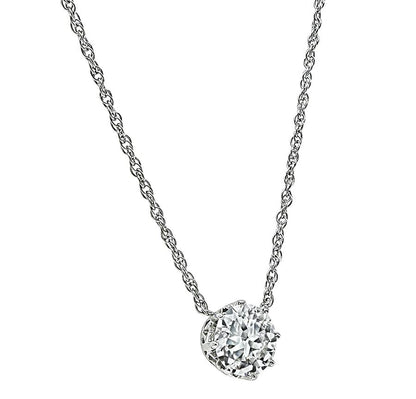 Edwardian 1.44ct Diamond Platinum Pendant Necklace