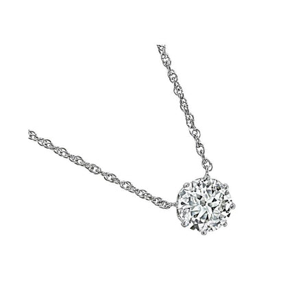Edwardian 1.44ct Diamond Platinum Pendant Necklace