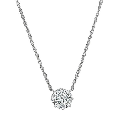 Edwardian 1.44ct Diamond Platinum Pendant Necklace