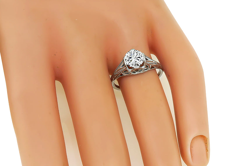 Vintage GIA Certified 0.97ct Diamond Engagement Ring