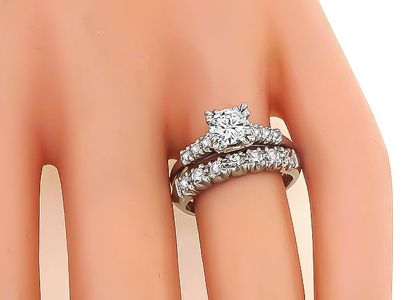 Estate 0.65ct Diamond Engagement Ring and Wedding Band Set