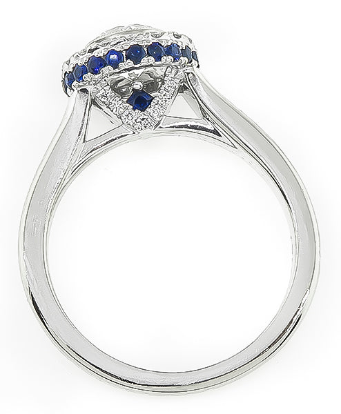 Estate 0.76ct Diamond Sapphire Engagement Ring