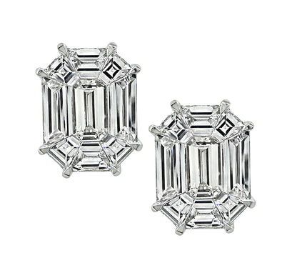 Estate 0.93ct Diamond Illusion Set Stud Earrings