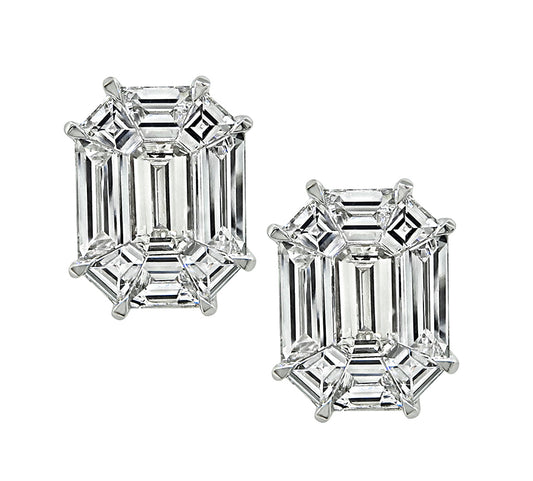 Estate 0.93ct Diamond Illusion Set Stud Earrings