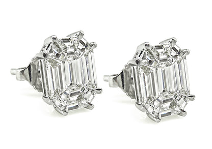 Estate 0.93ct Diamond Illusion Set Stud Earrings